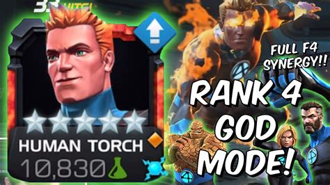 5 Star Human Torch Rank 4 Rank Up And Gameplay Fantastic Four Synergy Marvel Contest Of