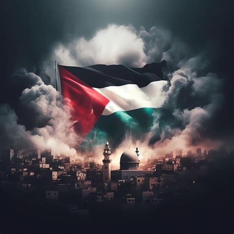 Premium Photo Palestine With A Backdrop Of Smoke And The Palestinian Flag