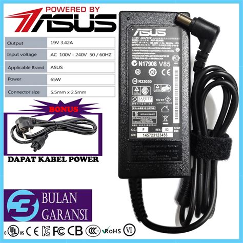 Jual Adaptor Charger Laptop Asus Original 19v 342a 65w A42 A42f A43 A43e A43s A43u A44 A44h 45