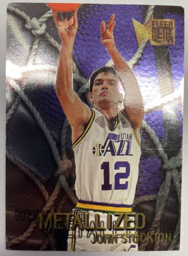 1996 97 Fleer Metal Basketball John Stockton Metallized Utah Jazz 133