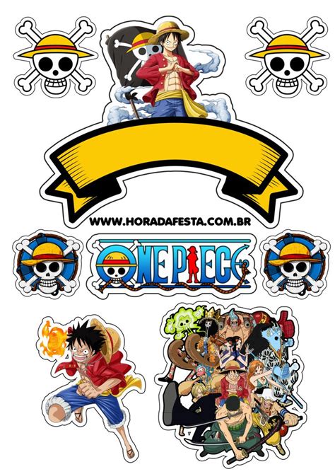 One piece 10 imagens incríveis de topo de bolo para decorar sua festa