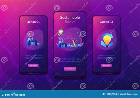 Plantilla Sostenible Del Interfaz Del App De La Energ A Ilustraci N Del