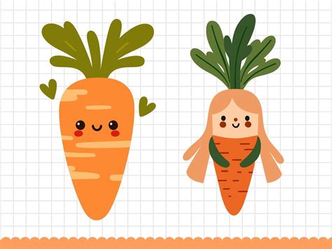 Cute Cartoon Carrots Isolated On White Background Illustration 42668669 Vector Art At Vecteezy