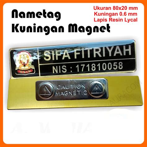 Jual Papan Nama Name Tag Nama Dada Peniti Kuningan Akrilik Stainles