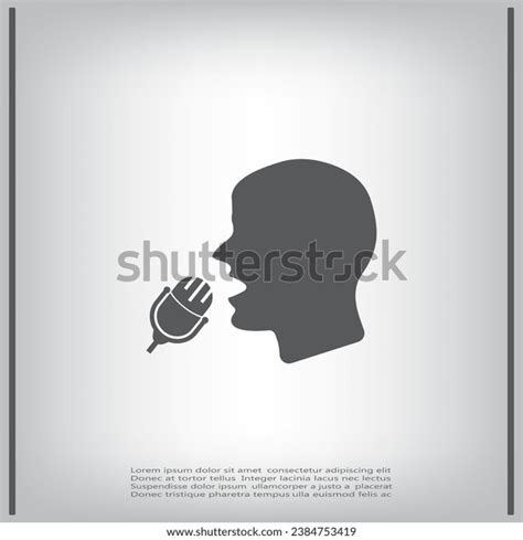 Man Singing Into Microphone Vector Icon Stock Vector Royalty Free