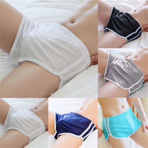 Sexy Men Ice Silk Seamless Boxer Briefs Pouch Underwear Shorts Trunks Underpants Ebay