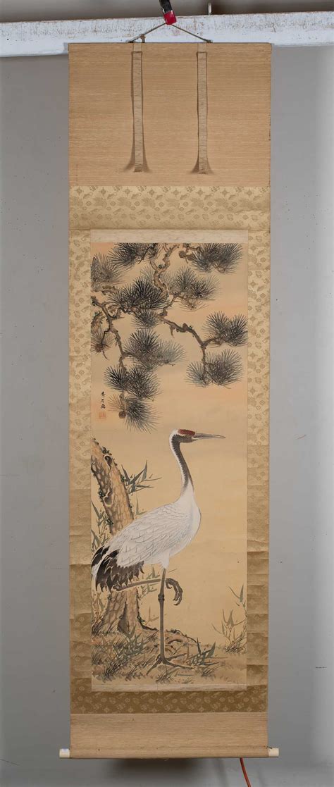 Chinese Watercolor On Silk Scroll Painting