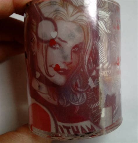 Harley Quinn Shot Glass Cup Clear Resin Heart Glitter Etsy