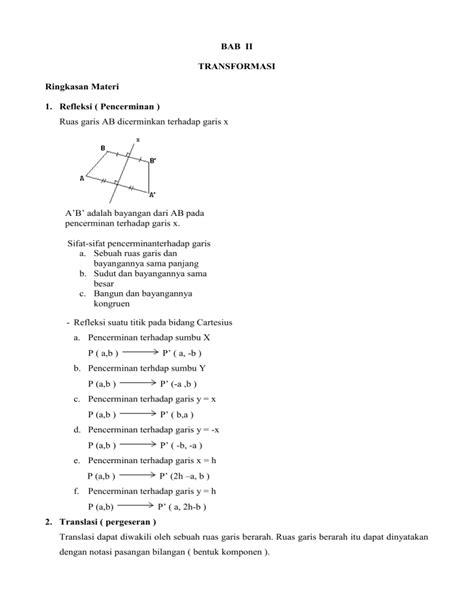 Transformasi Geometri Smp