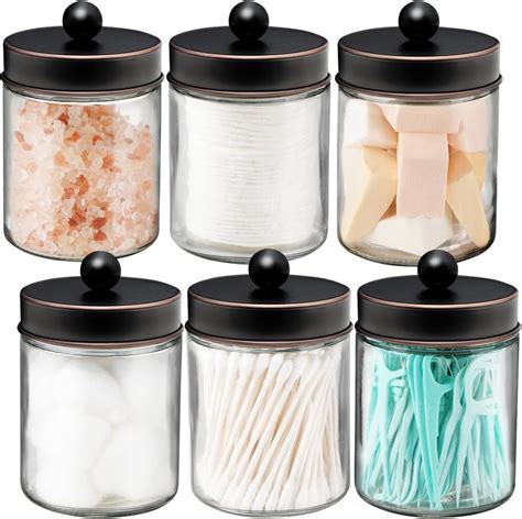 Amazon Elwiya Bathroom Apothecary Jars Set Farmhouse Decor Glass