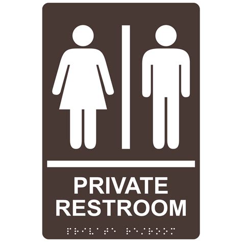 Ada Private Restroom With Symbols Braille Sign Rre 14816whtondkbn