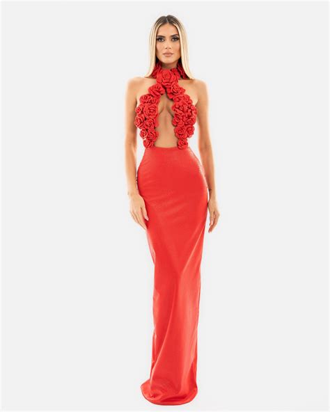 Red Floral Dress – ALBINA DYLA