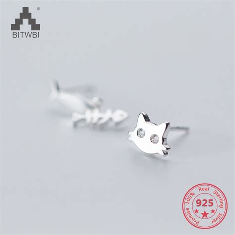 Pendientes de plata de ley 925 para mujer joyería delicada asimétrica