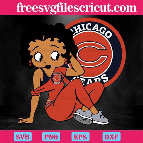 Chicago Bears Betty Boop Nfl Teams Svg Png Dxf Eps Cricut Files Free