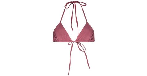 Frankie S Bikinis Halterneck Triangle Cup Bikini Top In Pink Lyst