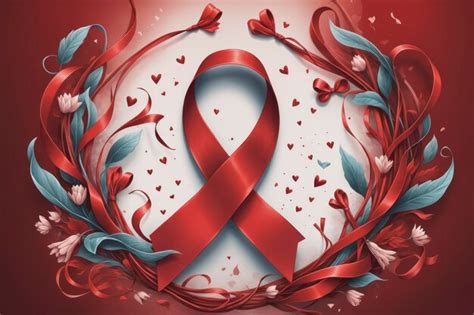 Premium AI Image | Red Ribbon Tribute Commemorating HIV Awareness Day