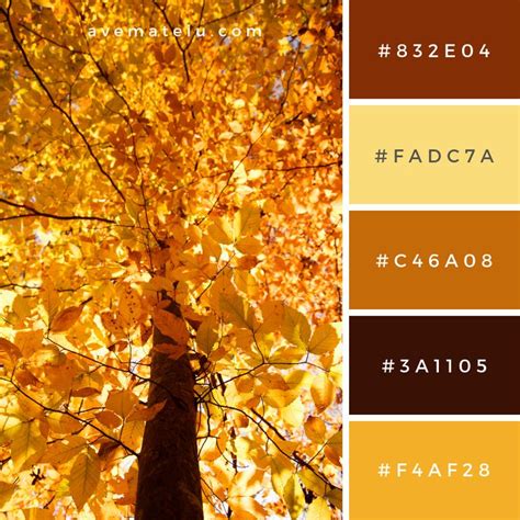 Tree in Fall Color Color Palette #325 – Ave Mateiu | Fall color schemes, Fall color palette ...