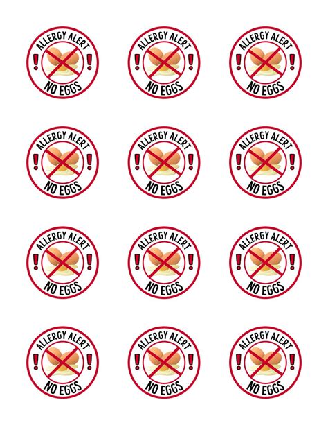 FREE PRINTABLE Allergy Alert Stickers Kindred Willow Allergy