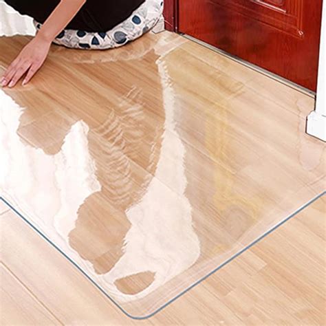 Amazon LSMK Rug Protector For Desk Chair On Carpet Clear Hardwood