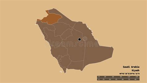 Location Map of Al Jawf Region Stock Vector - Illustration of contour ...