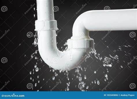 Leakage Of Water From Pipe Stock Photo Image Of Drip 103345806