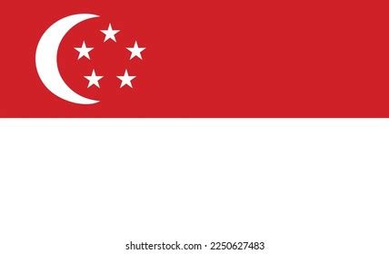 National Flag Singapore Official Colors Stock Vector (Royalty Free ...