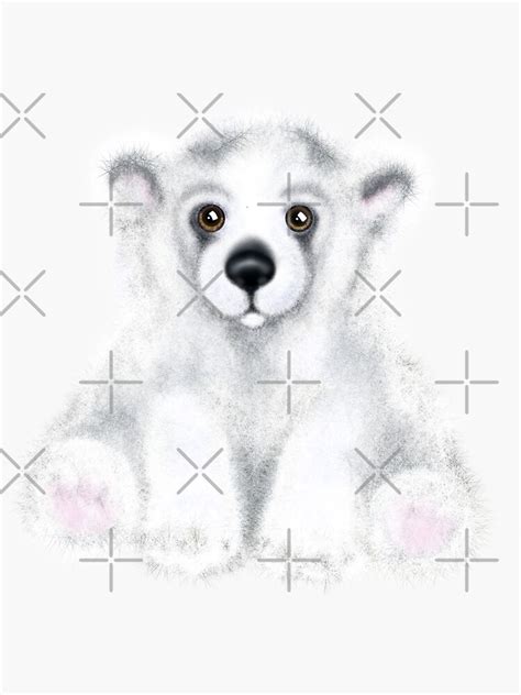 "Baby Polar Bear, white stuffed bear, white bear cub" Sticker for Sale ...