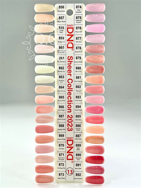 Dnd Sheer Set 13 Collection 36 Colors Qq Nail Supply