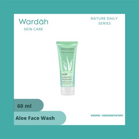 Jual Wardah Nature Daily Aloe Hydramild Facial Wash 60 Ml Shopee