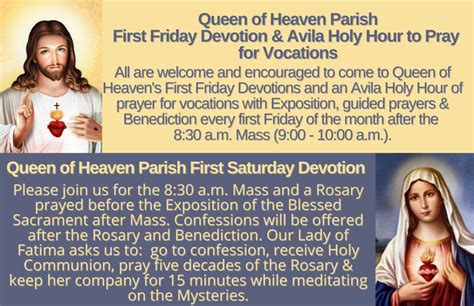 First Saturday Devotion - Queen of Heaven Catholic Church - Uniontown, OH