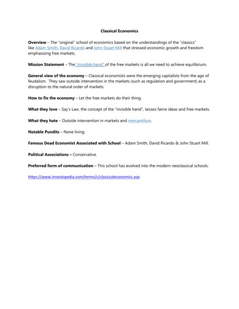 classical economics overview