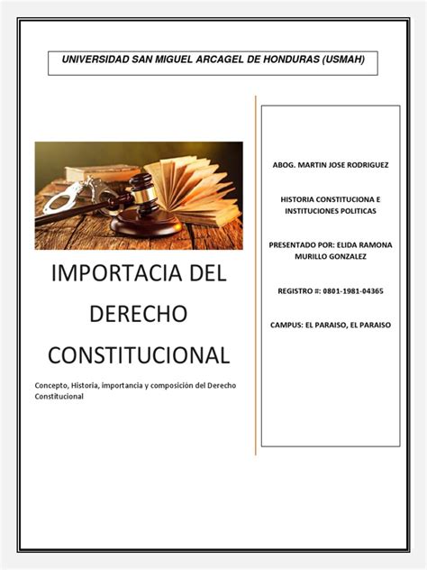 Importancia Del Derecho Constitucional Pdf Constitución Ley