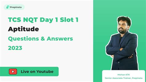 TCS NQT Day 1 Slot 1 Aptitude Questions And Answers 2023 YouTube