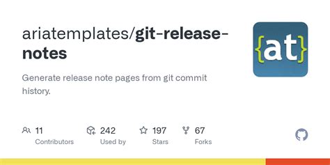 Github Ariatemplatesgit Release Notes Generate Release Note Pages