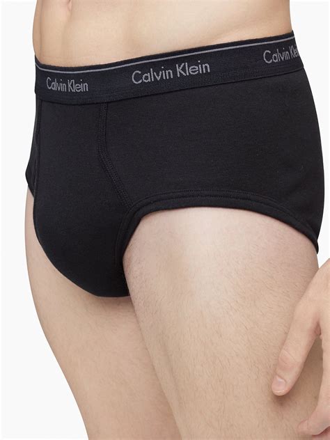 Calvin Klein Mens Cotton Classic Fit Brief 4 Pack Black Large