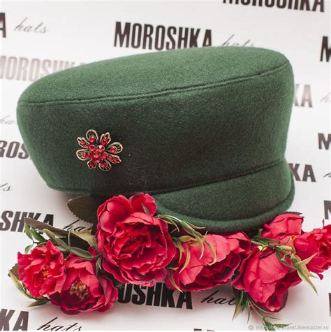Картуз фуражка зелёная шерсть МИЛАН. Кепка с винтажной брошью. Кепи в ...