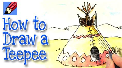 How to draw a Tipi or TeePee Real Easy - KidLit TV