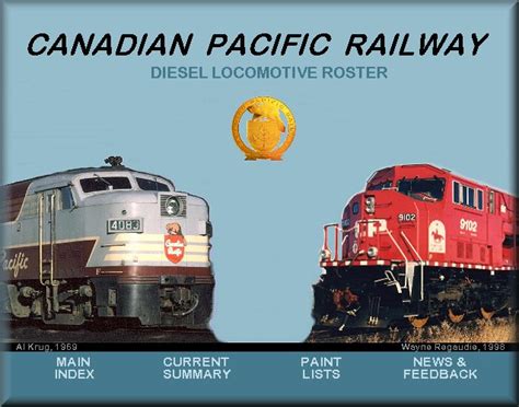 CANADIAN PACIFIC RAILWAY DIESEL LOCOMOTIVE ROSTER