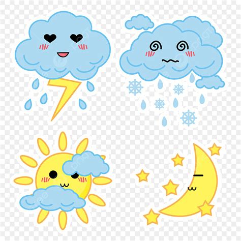 Weather Clouds White Transparent Blue Clouds Cute Weather Stickers