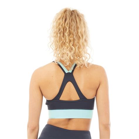 Buy New Balance Womens Colour Block Sports Bra Navy Blue