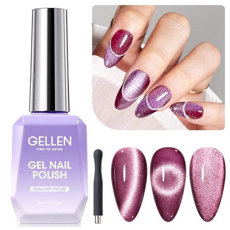 Amazon Gellen Cat Eye Gel Nail Polish 18ml Purple Gel Polish With