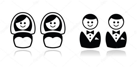 Gay Lesbian Wedding Icons Set Stock Vector Image By ©redkoala 16888583