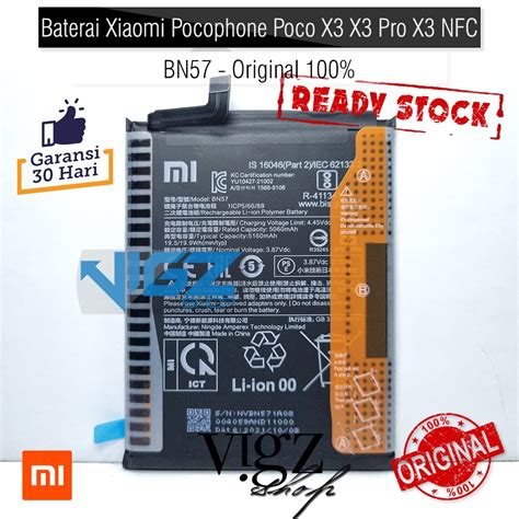 Jual Baterai Xiaomi Pocophone Poco X3 X3 Pro X3 NFC BN57 Original 100