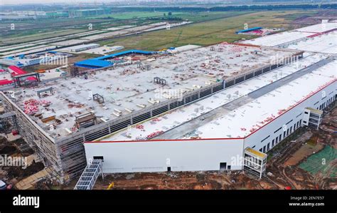 Una Vista A Rea Del Gigafactory De Tesla En Construcci N En Lingang