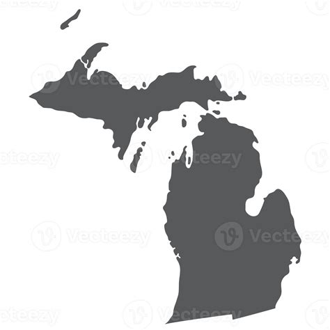 Michigan State Map Map Of The U S State Of Michigan 35768946 Png