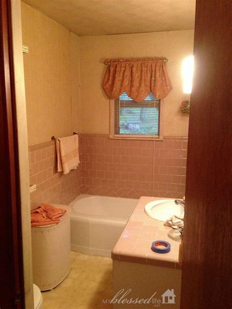 Before And After A Dated Bathroom Turns Into A Crisp And Clean Space