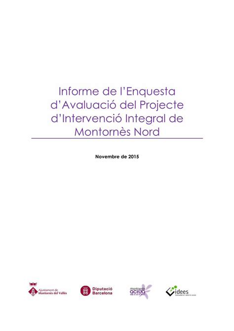 Pdf Informe De L Enquesta D Avaluaci Del Projecte D Enquesta