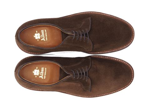 Alden Plain Toe Blucher Dark Brown Suede Double Monk