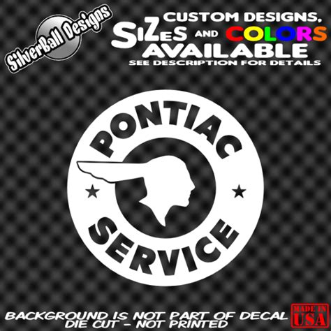 Pontiac Service Indian Custom Vinyl Decal Single Color Vinyl