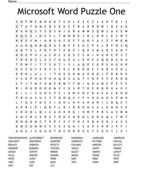 Microsoft Free Word Search Puzzles